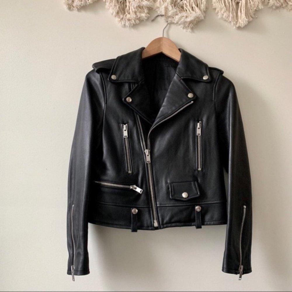 SOLD! Prada Manufactured Biker Leather Jacket